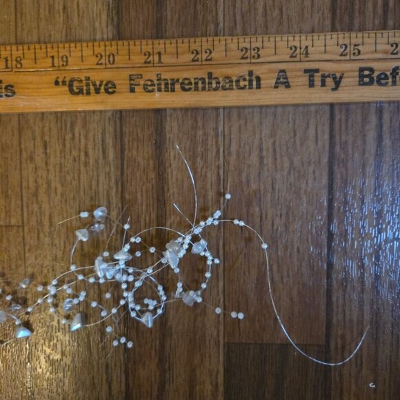 2 Strands of White Beaded Garland 8 Feet Each Christmas Tree Decor Wedding - Picture 3 of 5